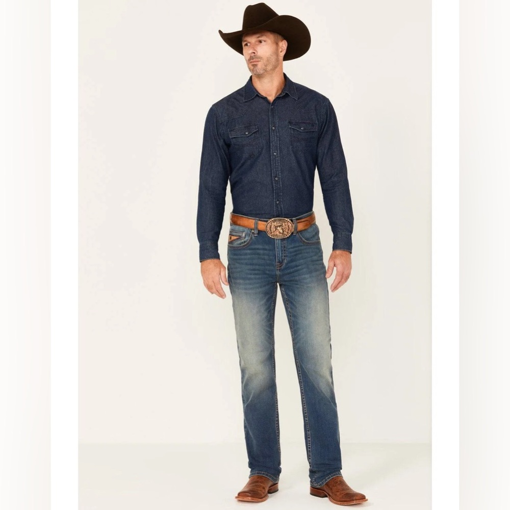 RANK 45 MEN'S SIDEWINDER SLIM STRAIGHT 4-WAY STRETCH DENIM PERFORMANCE JEANS
